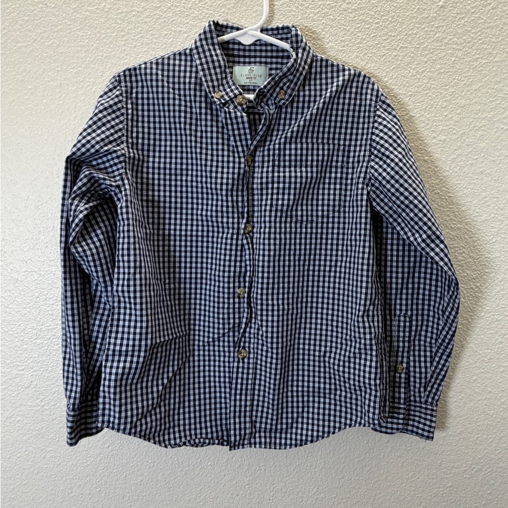 Class Club Blue and White Checkered Button-Down Shirt